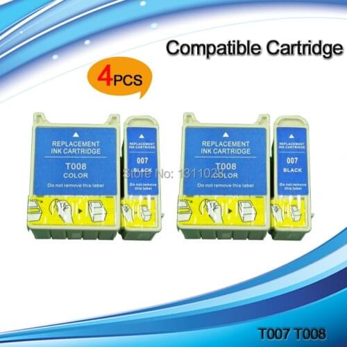 T007 T008 Compatible Ink Cartridges for Stylus Photo 780 785EPX 790 825 870 875DC 875DCS 890 895 915,2 sets,4PCS, free shipping