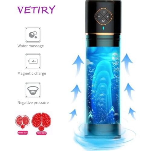 Penis Water Pump Penis Delay Training with Spa Penis Enlargement Hydro Machine Electric Male Masturbator Cup Sex Toys For Men 18