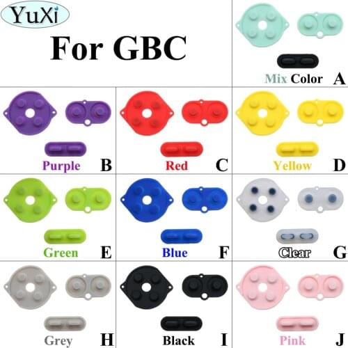 YuXi For Nintendo for GameBoy Color Button Silicone Rubber Pad Conductive A B Select Start Rubber Button For GBC