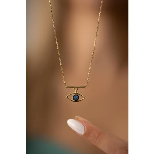 925 sterling Silver Women Eye Pattern Gold Plated Silver Italian Necklace Fashionable Design Good Quality Lovely Wink Attractive Trend 2021 Style jewelry Model