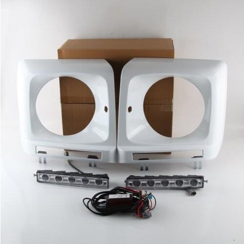 1 Set DRL LED headlight For Mercedes Benz G500 G55 G63 W463 1990-2016 foglights Fog Lamp Cover Frame Daytime running lights