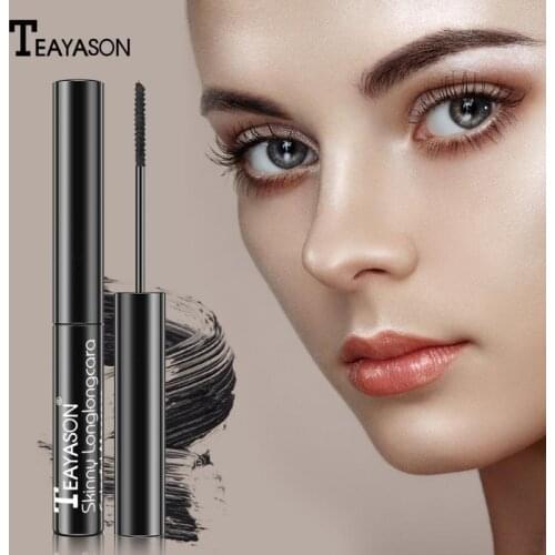 1PCS Fine Brush Mascara Slim Curly Thick Waterproof And Sweat-proof Non-smoothing Mascara Quick-drying Eye Makeup Tool TSLM1