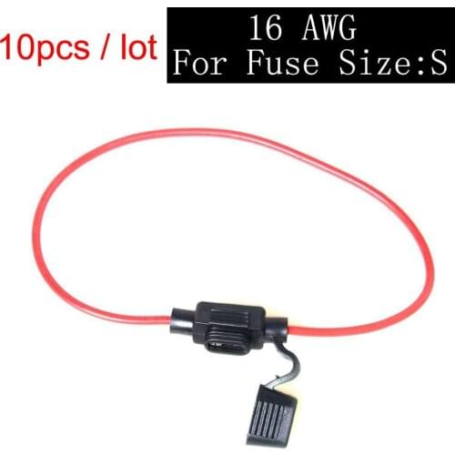 10 Pcs free ship Small Size DC Fuse Holder In-line Blade Fuse Holder Cable ATC/ATO for Car Electronics Modify Lab Solar System