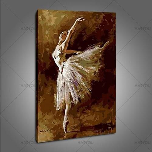 100% Hand Painted Modern Ballet girl Canvas Oil Painting knife figure acrylic oil painting Wall Art wall decor For Living Room