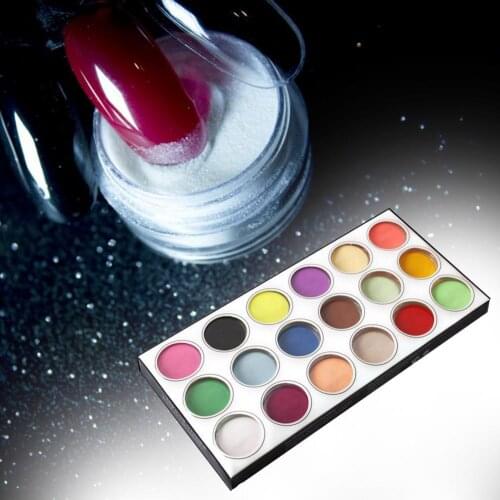 18colors/lot acrylic nails powder Acrylic Powder for UV Nail Art Polymer Builder New Carving Pattern 3d Manicure Acrylic Powder