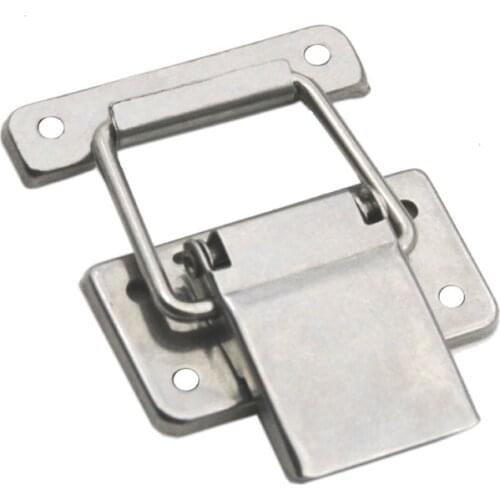 2Pcs Stainless Steel Latch Hasp Lock for Cabinet Case Spring Loaded Latch Catch Toggle hasp wooden box lock furniture hardware