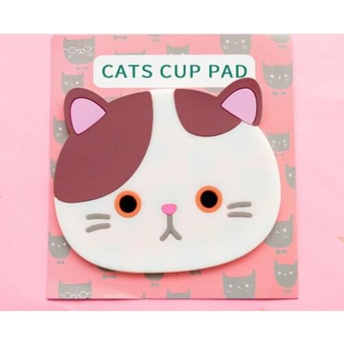 2020 High Quality Cat Shaped Tea Coaster Cup Holder Mat Coffee Drinks Drink Silicon Coaster Cup Pad Placemat Kitchen Accessorie
