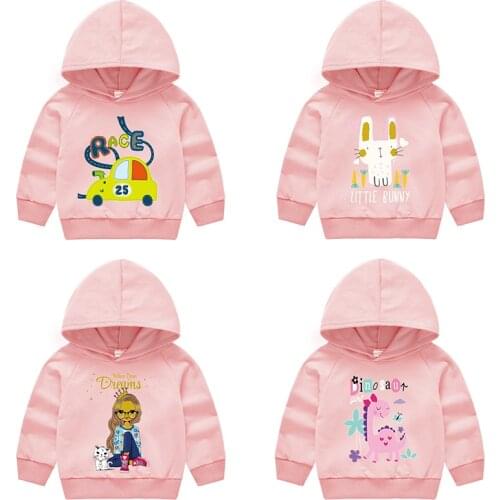 2021 Jackets For Girls Kids Hooded Coat T-Shirt Baby Boys Clothes Long Sleeve Sweater Childrens Tops 2-6 Years Old Cartoon