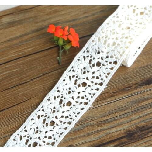 3 yards 4cm cotton lace lace fabric DIY cotton crochet lace belt weaving decorative fabric Material: Cotton