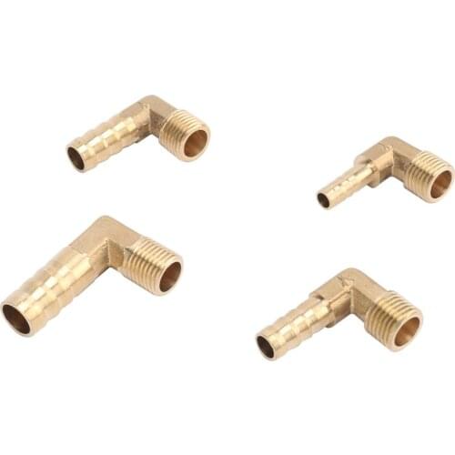6mm 8mm 10mm 12mm Hose Barb to 1/4" BSP Male Thread Elbow Brass Connector 90 degrees Pipe Repair Coupler Connector Pipe Fitting