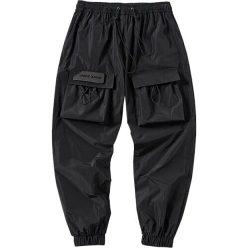 Men Pants Trousers Enshadower Joggers Wide Front Pockets Cargo-pants Techwear Ninjawear Streetwear EDR-0299