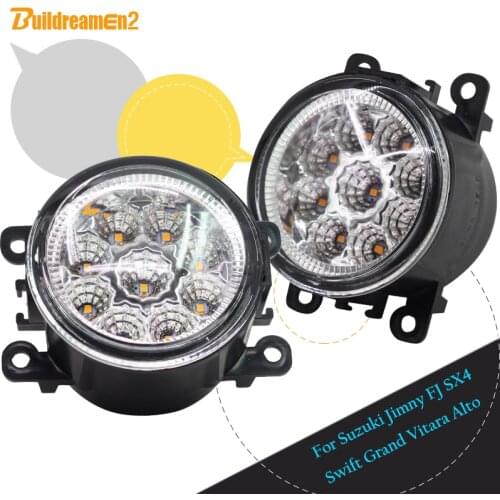 Buildreamen2 For Suzuki Swift Grand Vitara Jimny FJ SX4 H11 H8 Car LED Light Fog Light DRL Daytime Running Light DC 12V 2 Pieces
