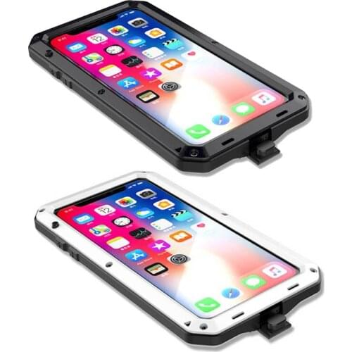 Classic Luxury Metal Armor Outdoor Shockproof Aluminum Cover For iPhone X XS iphone XR iPhone Max Doom Armor Phone Case Fundas