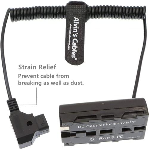 NP F550 Dummy Battery to D-Tap Coiled Power Cable for Sony NP F570 NP F970 Atomos Shinobi Atomos Ninja Monitor SmallHD Focus 7