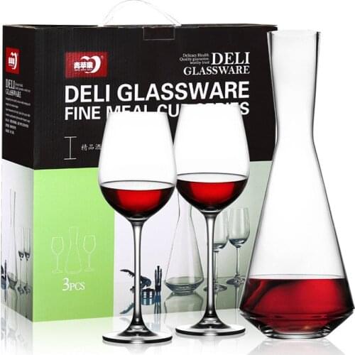 Amazon hot sale Crystal 430ml Wine Glass & 1300ml Wine Decanter Set