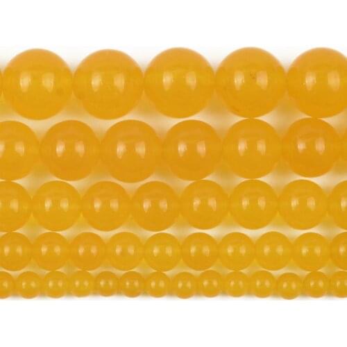 Wholesale Natural Yellow Jades Stone Beads Round Loose Spacer Beads For Jewelry Making 4/6/8/10/12mm DIY Bracelet Handmade