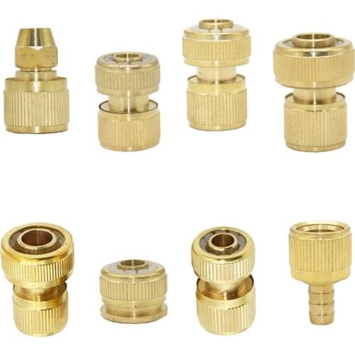 3/8 1/2 3/4 Inch Brass Hose Quick Connector 8/11 16mm 20mm 25mm Copper waterstop Connector Garden Hose Water Gun Fittings 1pcs