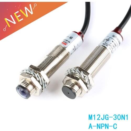 M12 Laser Photoelectric Switch NPN M12JG-30N1 Laser Sensor Switch Semi-waterproof DC 20 meters Distance Normally Closed