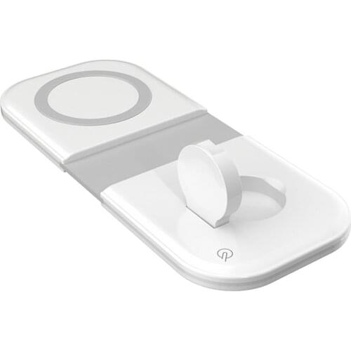 15W Magnetic Folding Wireless Chargers For IPhone 12 Pro Max Cargador Apple Watch Duo 2 In 1 Charging Pad For Airpods 2