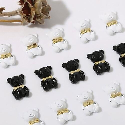 Girls Rabbit Korean Cute Bow Tie Bear 3D Nail Art Decorations Nail Art Rhinestone Manicure Accessories DIY Nail Jewelry