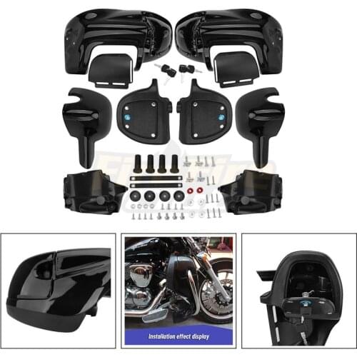Motorcycle Gloss Black Lower Vented Leg Fairing Glove Box Fit For Harley Touring Road King Street Glide Model 1983-2013