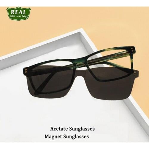 High Quality Acetate Women MenS Glasses Frames Magnetic Sunglasses Rectangle Prescription Glasses Polarized Sun Glasses