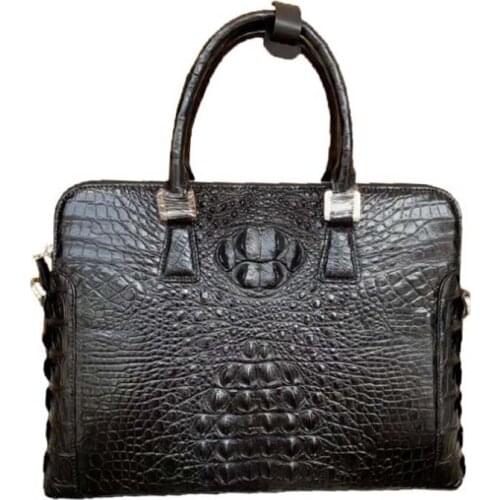 Wanexing Thailand crocodile leather skull Men briefcase leisure men handbag business One shoulder cross bag men handbag
