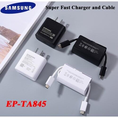 Original Samsung S21 S20 Ultra Charger 45W Super Fast Charging Adapter USB C To Type C Cable For Galaxy Note 10 Lite A91 A90 A80