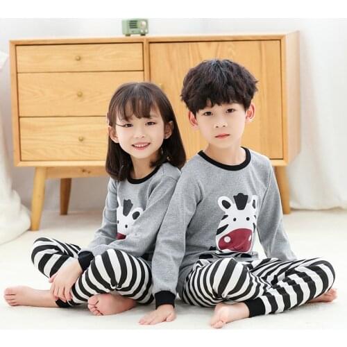 Animal Pajamas for 2 to 14 Years Teenager Boys Zebra Sleepwear Pyjamas Kids Teens Pajamas Childrens Clothing Sets Girls Clothes