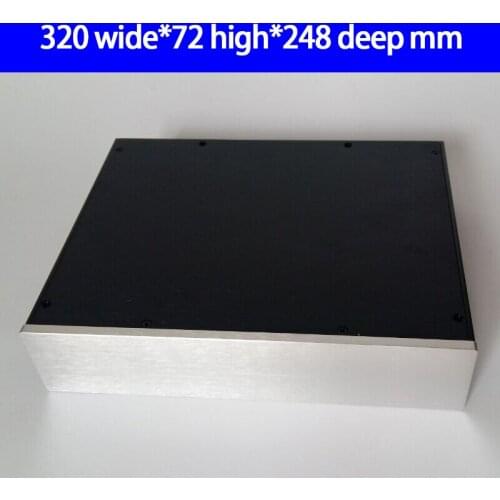 KYYSLB 3207 320*72*248mm All Aluminum Amplifier Chassis Box House DIY Enclosure with Feet Power Plug Case Shell