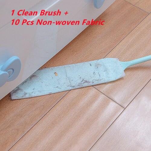 Practical Household Dust Cleaning Brush with 10 Pcs Non-woven Cleaning Cloth Long Handle Dust Gap Brush for Home Cleaning Tool