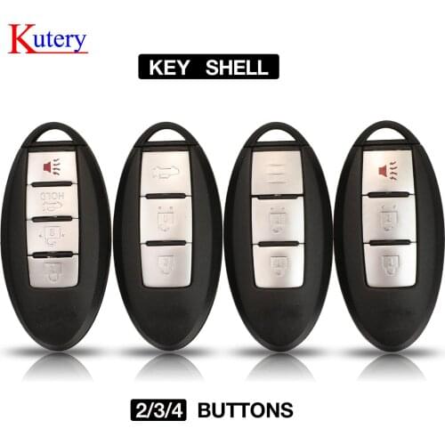 Kutery 2/3/4 Buttons Keyless Entry Car Key Blank Fob Key Case Remote Key Shell Cover For INFINITI G35 G37 With Uncut Blade