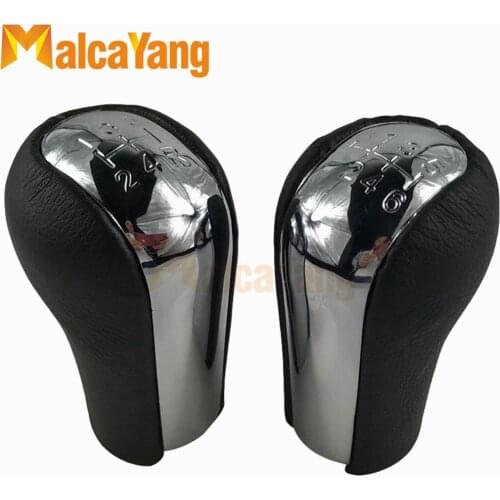 Chromed Real leather 5/6Speed MT Gear Shift Knob Car Gear Shifter Lever Stick Headball for TOYOTA Corolla Verso RAV4 Yaris 92-09