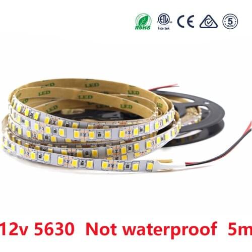 Led strip light 12V 5630 SMD 300LED 5M 12 V Warm White Not Waterproof LED Lights Strip Tape Lamp Diode Ribbon Flexible Decor