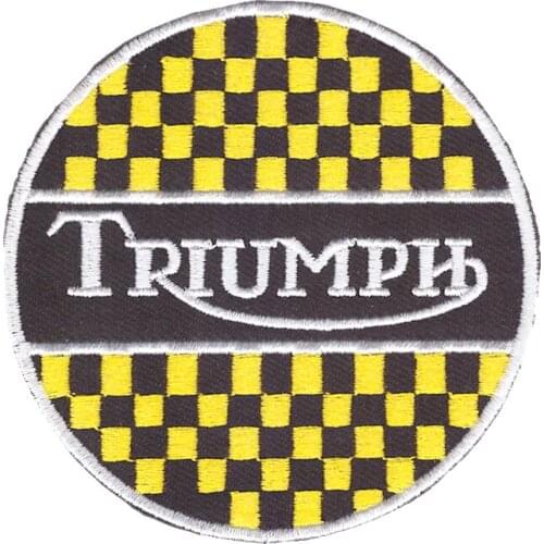 Triumph custom logo patch iron on cloth hat or bag free shipping can be custom embroidery factory in china