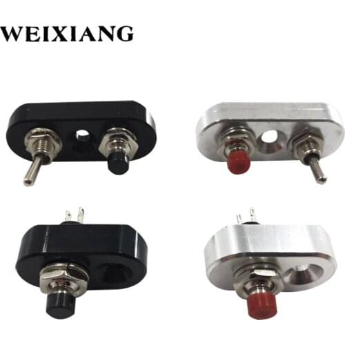 Aluminum Alloy Universal Motorcycle Handlebar Grip Switch Headlight Horn Push Type On/Off Black Silver