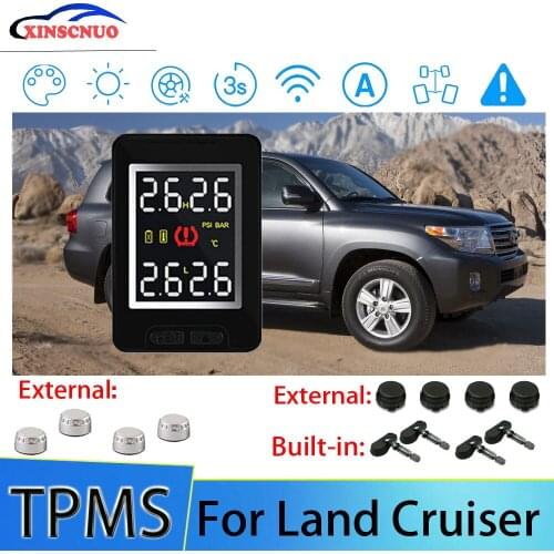XINSCNUO Car Electronics Wireless For Toyota Land Cruiser TPMS Tire Pressure Monitoring System Sensor LCD Display