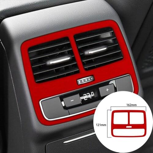 For Audi A4L 2017+ Alcantara Suede Wrap Car Armrest Box Back Air Outlet Vent Panel Strip Cover Trim Sticker Internal Accessories