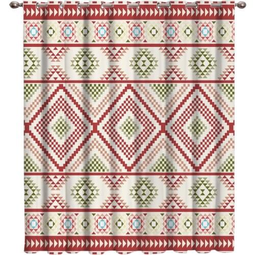 Bohemian Pattern Window Treatments Curtains Valance Bathroom Bedroom Fabric Decor Swag Kids Curtain Panels Home Decor
