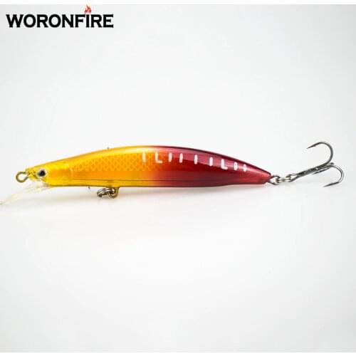 1PCS/lot 105 mm 14g Fishing Lure Minnow Hard Bait With 2 Fishing Hooks Fishing Tackle Lure 3D Eyes Fishing Bait Floating Minnow