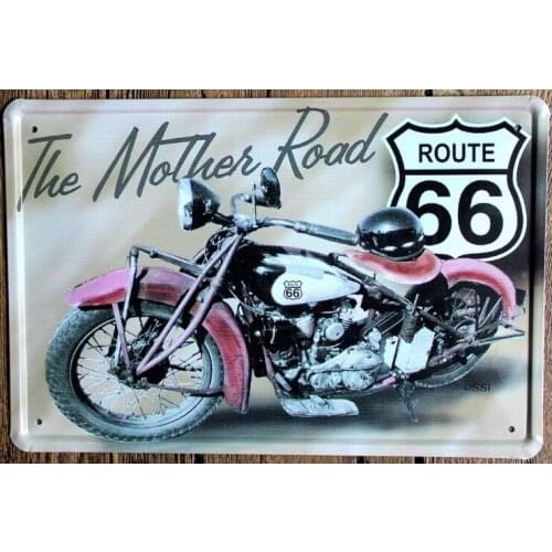 1pc Route 66 Motorcycle Bike USA plaques Tin Plate Sign wall man cave Decoration Poster metal vintage retro shabby decor shop