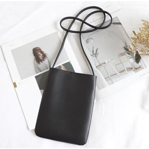 2021 Retro Vertical Ladies Mobile Phone Bag Simple Women Pu Leather Bags Harajuku Casual Envelope Style Girl Shoulder Bags