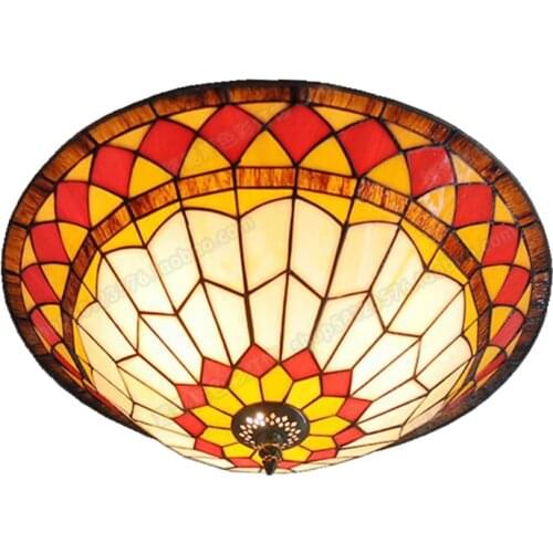 40CM American art minimalist bedroom ceiling lamps Tiffany children study stained glass lamps lighting