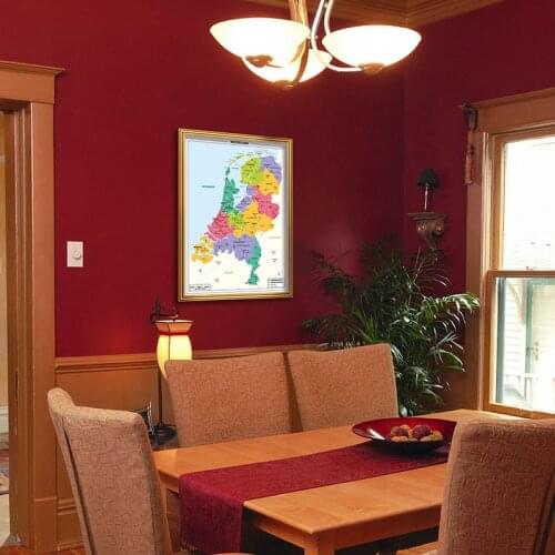 59*84cm Wall Poster Netherlands Map In Dutch Decorative Canvas Painting Home Decor Office Supplies Birthday Gift for Children