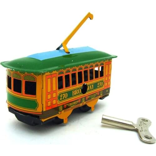 8.5cm Tram Nostalgic Retro Collection Toy Store Window Personality Decorative Ornaments Tin Toys