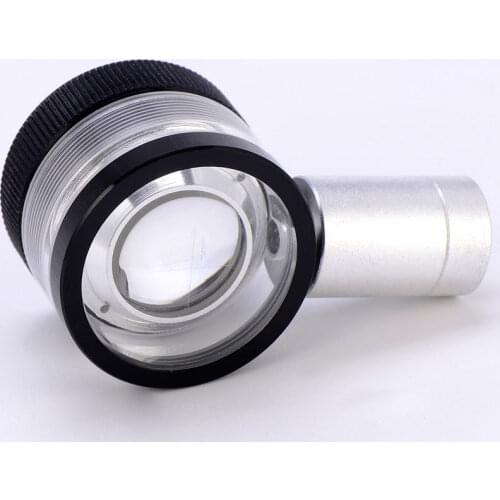 30X Flat-Field Achromatic Magnifying Glass Loupe with Micrometer Scale LED Light 0.05mm 10mm Antireflection Film Lens Magnifier