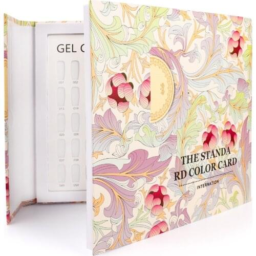 120 Colors Nail Display Book Nail Gel Polish Color Display Card Book Color Board Palette Stand with Nail Tips for Nail Art Salon