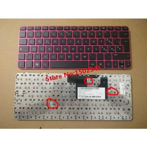Free Shipping New Original Laptop Keyboard for HP MINI 210-2000 MINI 210-2145DX 210-2015TU 210-4033TU IT Keyboard Rose Red
