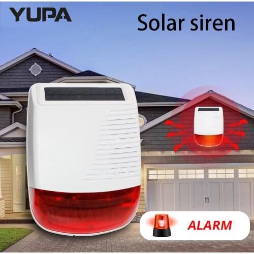 YAOSE Wireless RF 433MHz Outdoor Solar Powered Strobe Light Siren Waterproof Flash Siren Can Be Used As An Alarm Host