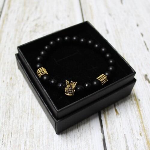 Stone Beads Crown Bracelet Men Bracelets For Women Pulseras Hombre Man Mens Jewellery Armband Mens Braclets Bileklik Erkek